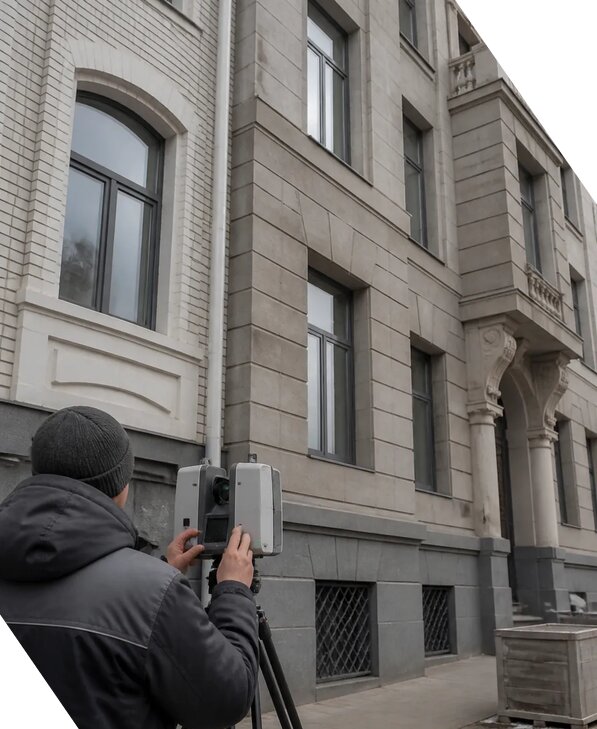Лазерное сканирование фасадов зданий для обследования в Астрахани